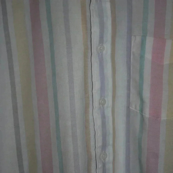 Vintage Career Club Short Sleeve Large Pastel Button Down Shirt - Picture 4 of 14